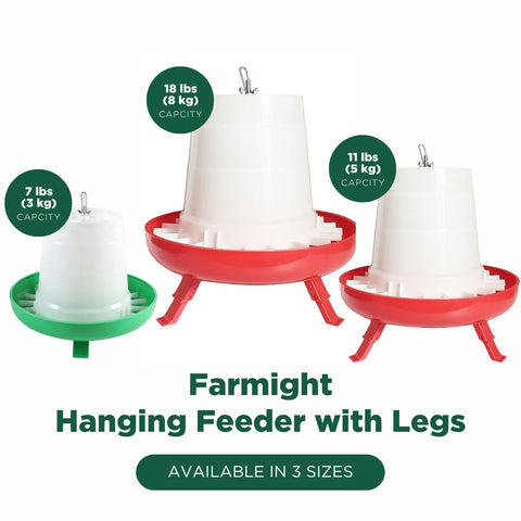Farmight open-top hanging poultry feeder with legs