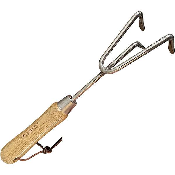 Load image into Gallery viewer, Stainless Steel Garden Cultivator (classic wood handle)
