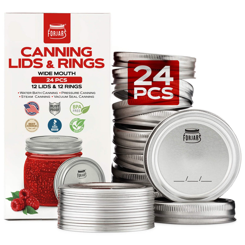 Load image into Gallery viewer, 12 Wide Mouth Canning Lids + 12 Rings
