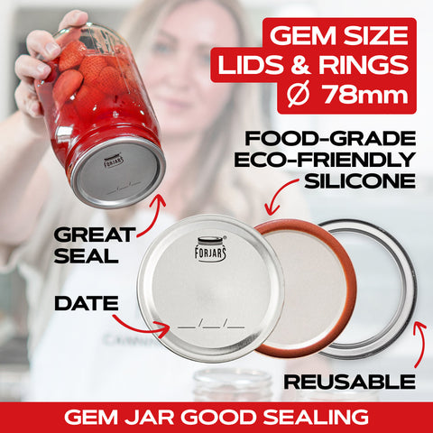 Gem size canning lids, packaging detail