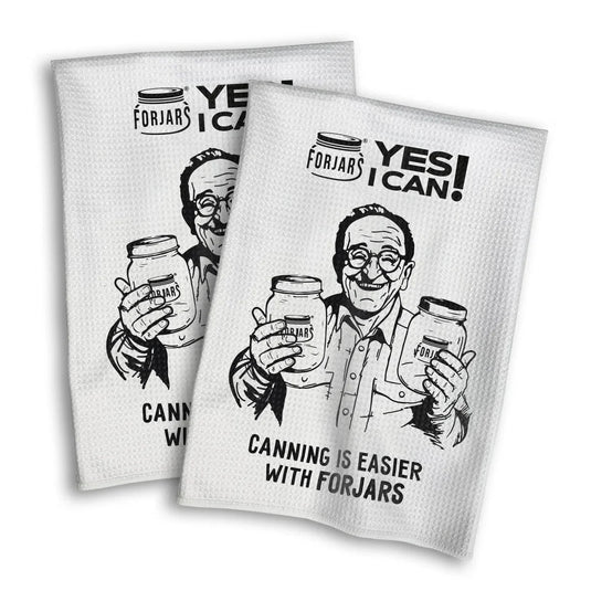 Waffle Towels – White with Printed Patterns (2-Pack)