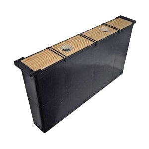 1.5-gallon in-hive frame feeder with cap-and-ladder insert to prevent drowning.