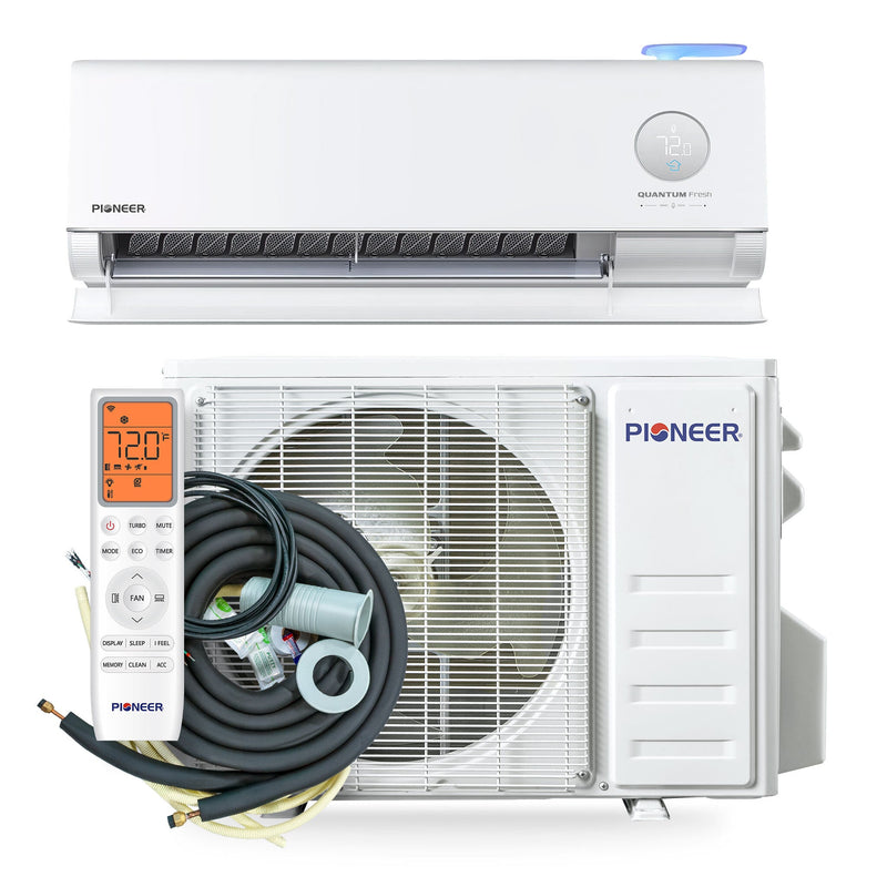 Load image into Gallery viewer, Pioneer® Quantum Fresh™ 12,000 BTU 24 SEER2 High-Wall Ductless Mini-Split Fresh Air Conditioner Inverter Heat Pump Full Set
