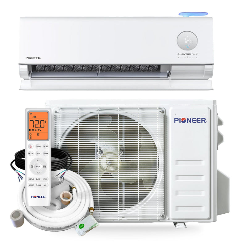 Load image into Gallery viewer, Pioneer® Quantum Fresh™ 12,000 BTU 24 SEER2 High-Wall Ductless Mini-Split Fresh Air Conditioner Inverter Heat Pump Full Set
