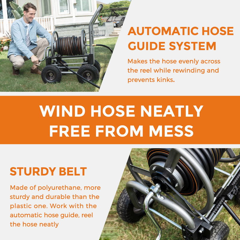 Load image into Gallery viewer, Garden Hose Reel Cart-4 Wheels-Heavy Duty
