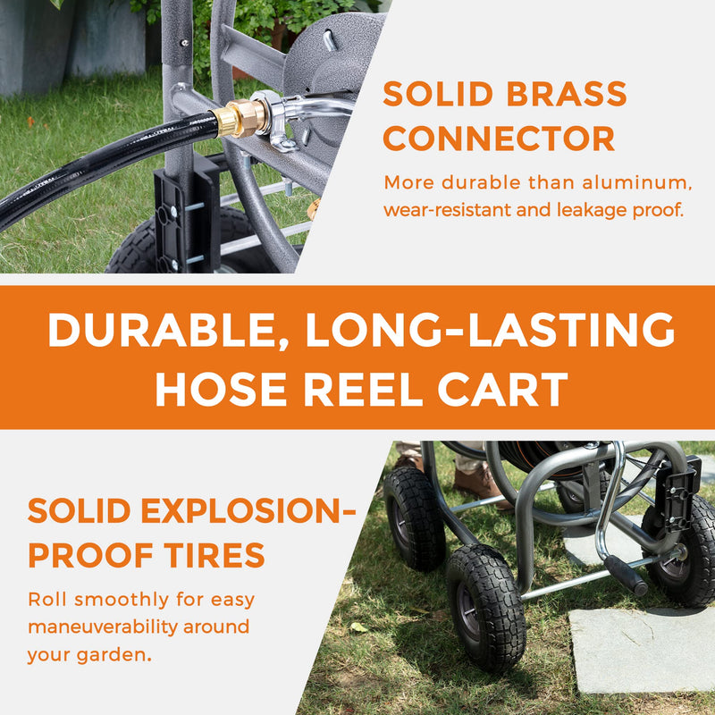 Load image into Gallery viewer, Garden Hose Reel Cart-4 Wheels-Heavy Duty
