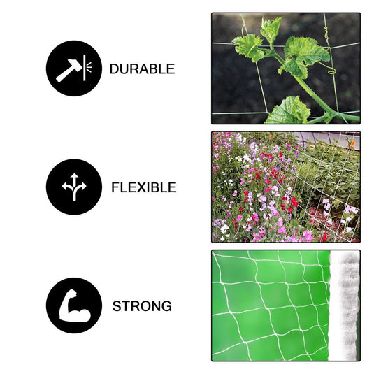 Common Culture Soft Mesh Nylon Trellis Netting Bulk Roll 5 ft x 350 ft w/ 6 in Squares + Trojan 2 Inch Straight Scissors