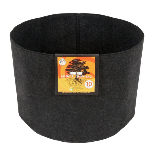 Gro Pro Essential round fabric pot, black, 10 gallon