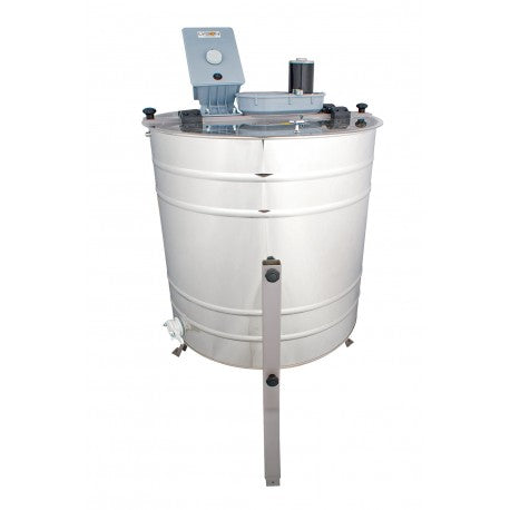 Lyson MINIMA 4-frame electric tangential honey extractor, stainless steel drum, side view.