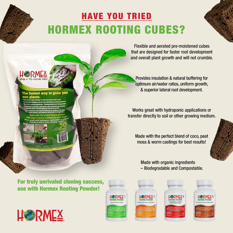 Load image into Gallery viewer, Hormex Rooting Cubes - Grow Plants from Cuttings or Start from Seed - Peat Moss &amp; Coco Plugs - For Strong Roots &amp; Healthy Plants - Ideal for Home &amp; Professional Growers
