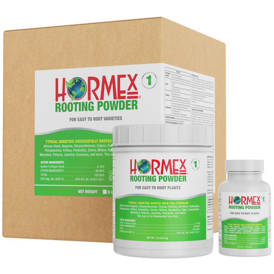 Hormex Rooting Powder #1 (0.10 IBA) - Rooting Hormone for Delicate Houseplants, Garden Herbs & Succulent Cuttings