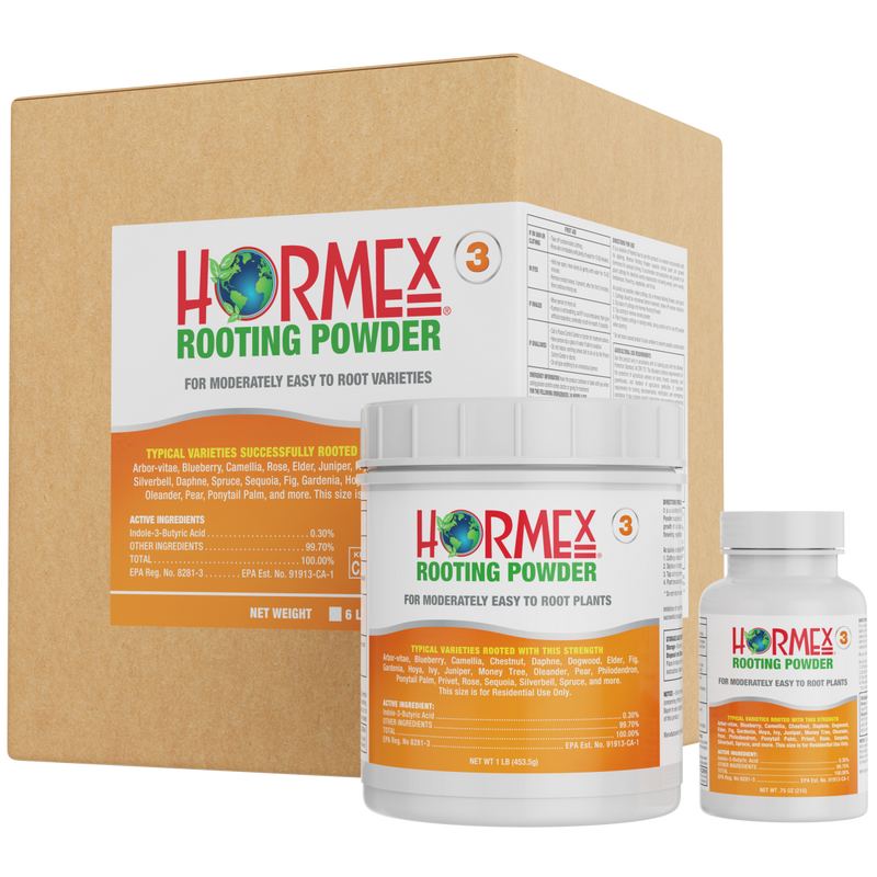 Load image into Gallery viewer, Hormex Rooting Powder #3 (0.30 IBA) - Rooting Hormone for Common Home &amp; Garden Plant Cuttings
