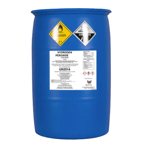 Hydrogen Peroxide Liquid Oxygen H2O2 34% 55 Gallon Bulk Drum