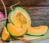 Heirloom Organic Sierra Gold Cantaloupe seeds package, GrowTime Garden Supply