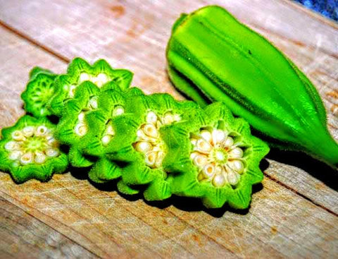 Heirloom Organic Star of David Okra seeds package, GrowTime Garden Supply