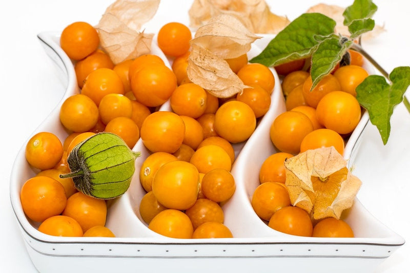 Load image into Gallery viewer, Heirloom Organic Cape Gooseberry Seeds  Aka Physalis peruviana, Golden Berry, Rasbhari, Peruvian Groundcherry, Poha
