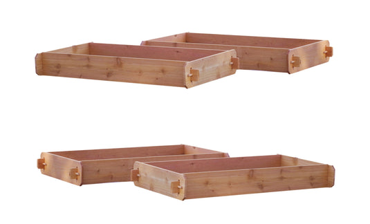SET OF 2 Timberlane Gardens Easy Raised Garden Bed Kits. Double Deep. Select Cedar. Mortise & Tenon. 2' W x 4' L