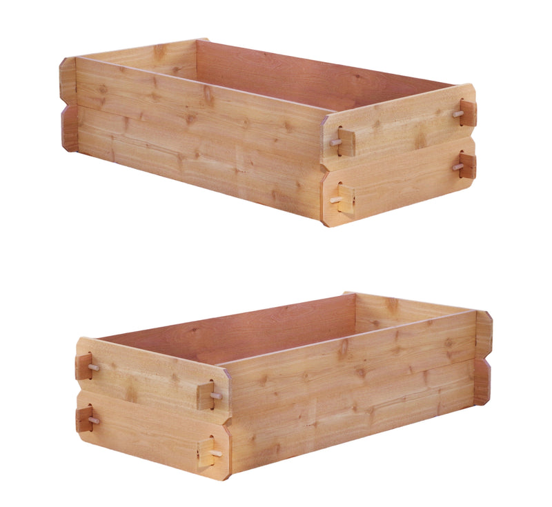 Load image into Gallery viewer, SET OF 2 Timberlane Gardens Easy Raised Garden Bed Kits. Double Deep. Select Cedar. Mortise &amp; Tenon. 2' W x 4' L
