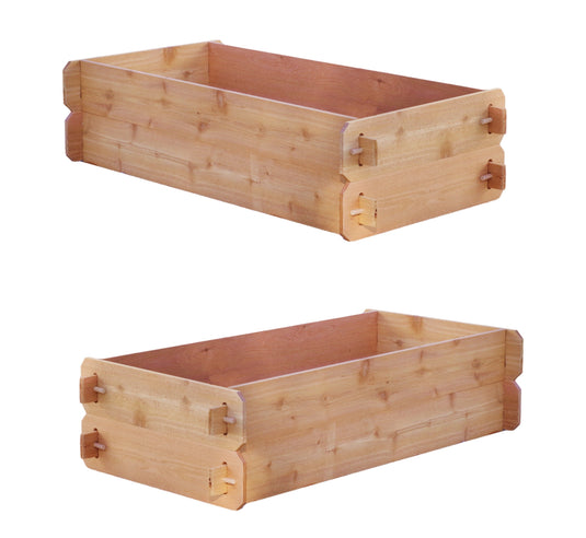 SET OF 2 Timberlane Gardens Easy Raised Garden Bed Kits. Double Deep. Select Cedar. Mortise & Tenon. 2' W x 4' L