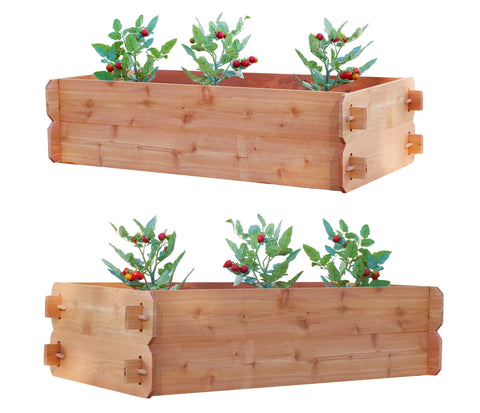 SET OF 2 Timberlane Gardens Easy Raised Garden Bed Kits. Double Deep. Select Cedar. Mortise & Tenon. 2' W x 4' L, additional product view 2