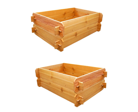 SET OF 2 Timberlane Gardens Easy Raised Garden Bed Kits Double. Deep. Select Cedar. Mortise & Tenon. 2' W x 3' L, additional product view 2