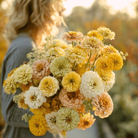 Lemon Meringue Zinnia 100 Seeds