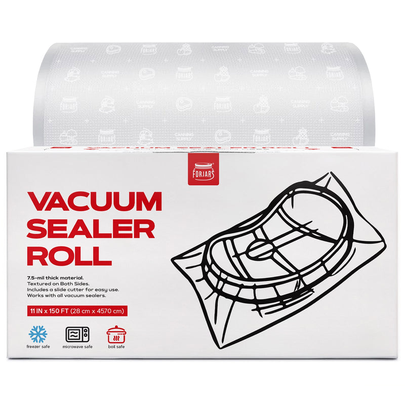 Load image into Gallery viewer, Vacuum Sealer Roll - 11 in x 150 ft, Textured on Both Sides, 7.5 Mil Thickness
