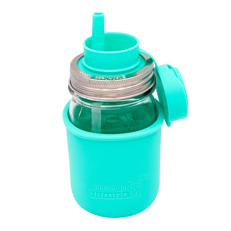 Load image into Gallery viewer, Silicone Sleeve for Regular Mouth Pint 16oz Mason Jars
