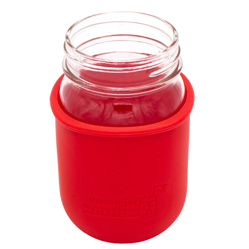 Load image into Gallery viewer, Silicone Sleeve for Regular Mouth Pint 16oz Mason Jars
