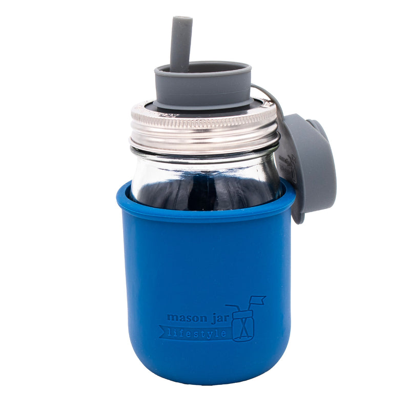 Load image into Gallery viewer, Silicone Sleeve for Regular Mouth Pint 16oz Mason Jars
