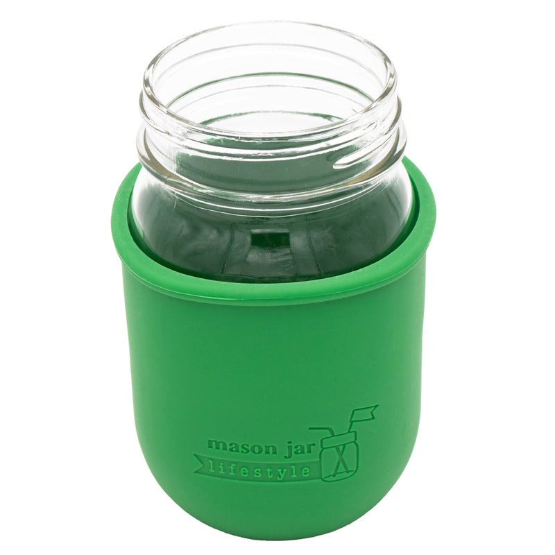 Load image into Gallery viewer, Silicone Sleeve for Regular Mouth Pint 16oz Mason Jars
