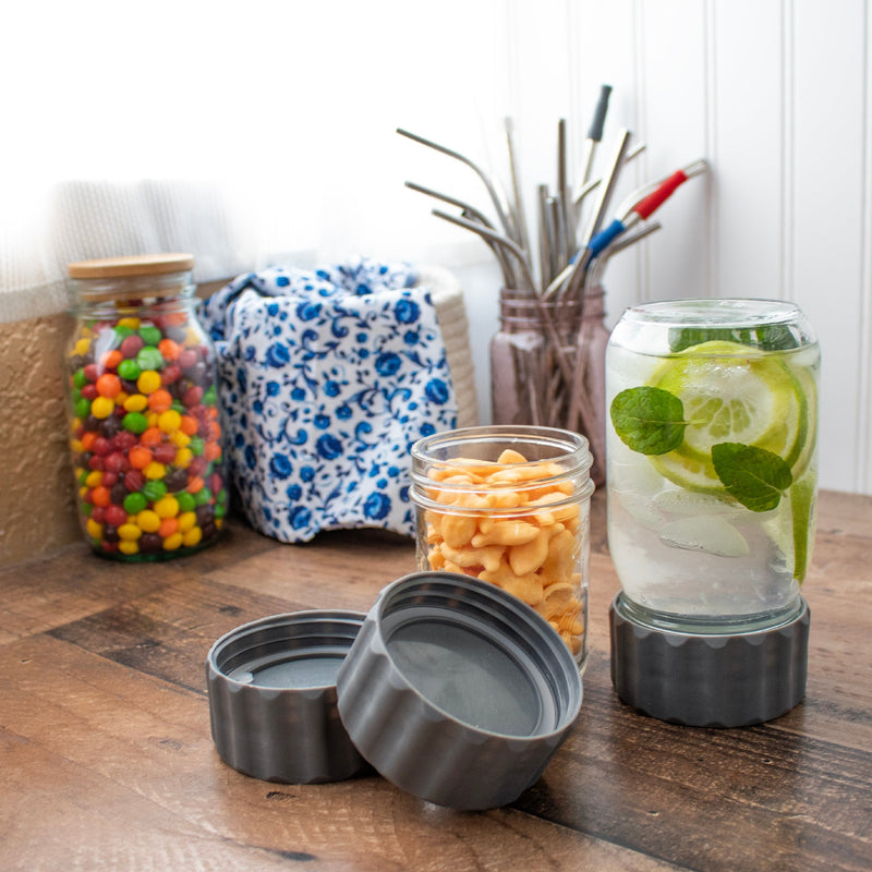 Load image into Gallery viewer, 2-in-1 Lid to Connect Two Regular Mouth Mason Jars 2 Pack

