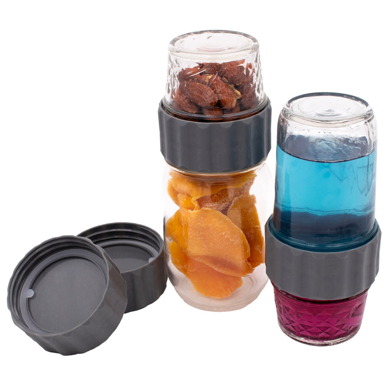 Load image into Gallery viewer, 2-in-1 Lid to Connect Two Regular Mouth Mason Jars 2 Pack
