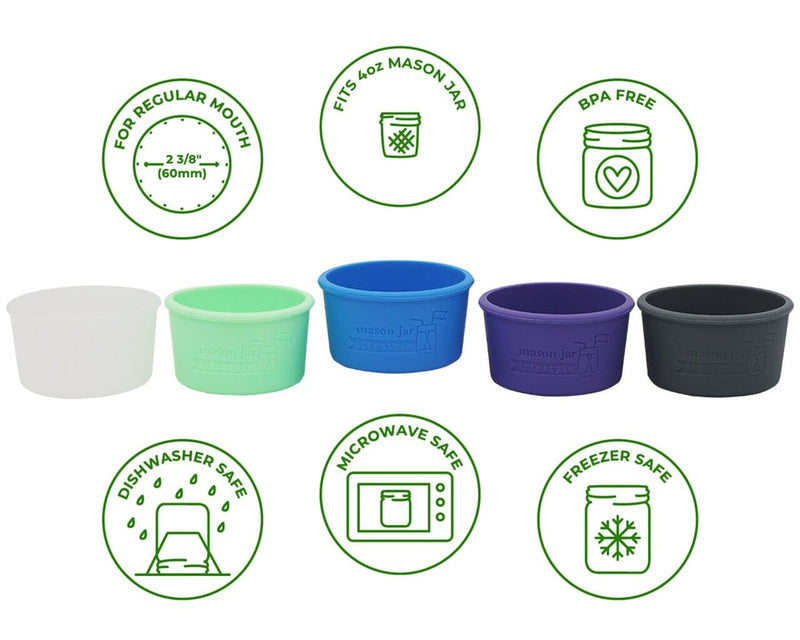 Load image into Gallery viewer, Silicone Sleeve for 4oz Mason Jars

