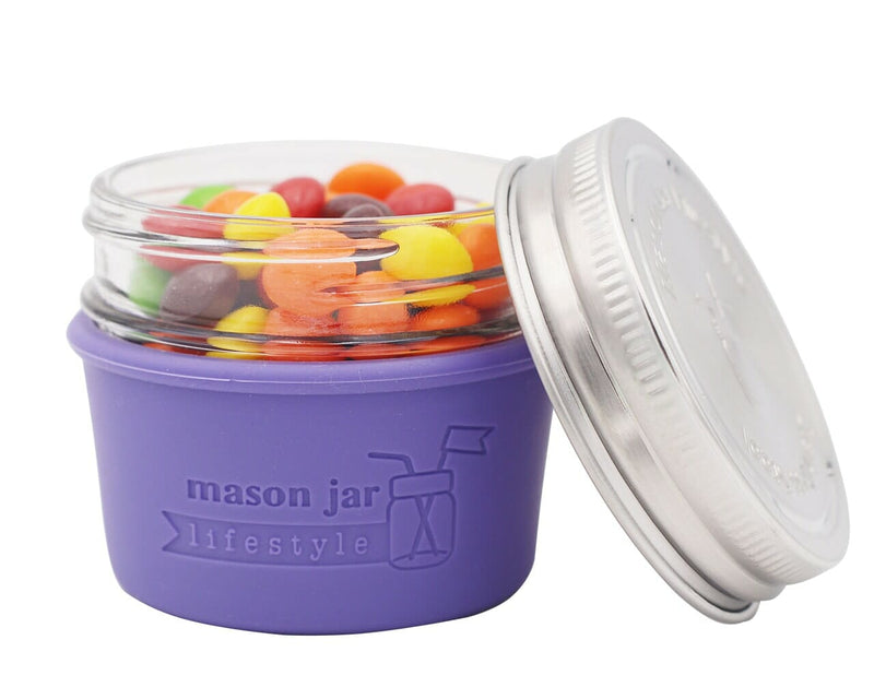 Load image into Gallery viewer, Silicone Sleeve for 4oz Mason Jars
