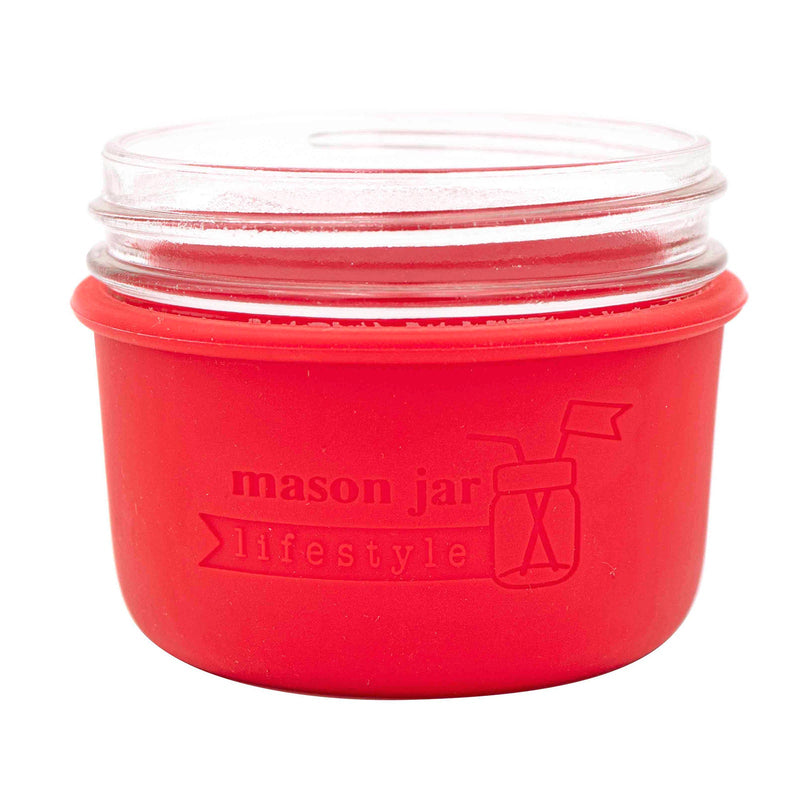 Load image into Gallery viewer, Silicone Sleeve for Wide Mouth Half Pint 8oz Mason Jars
