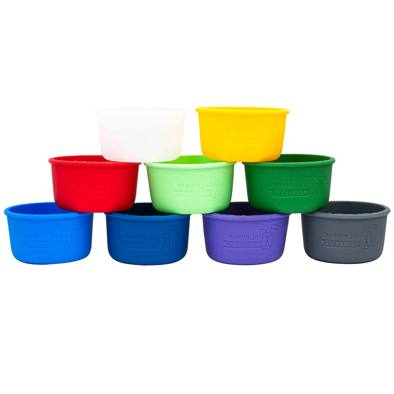 Load image into Gallery viewer, Silicone Sleeve for Wide Mouth Half Pint 8oz Mason Jars
