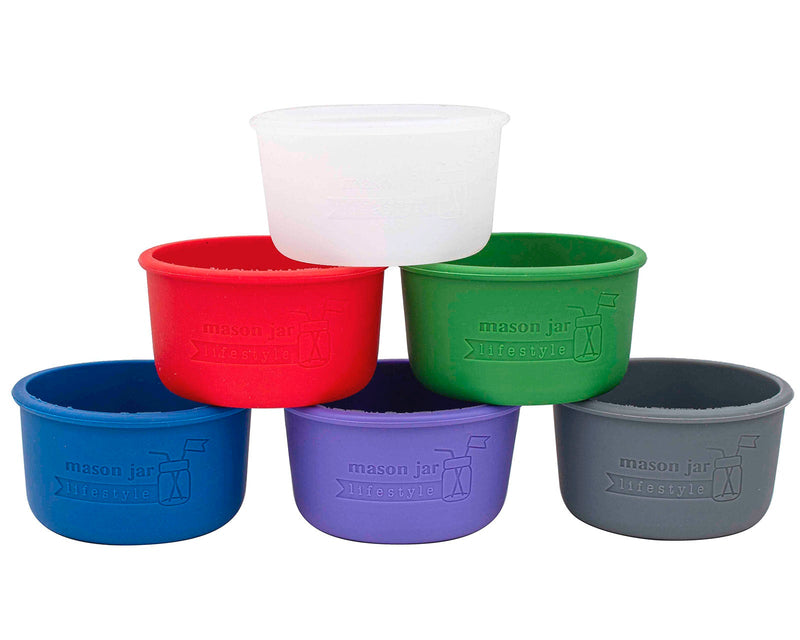 Load image into Gallery viewer, Silicone Sleeve for Wide Mouth Half Pint 8oz Mason Jars
