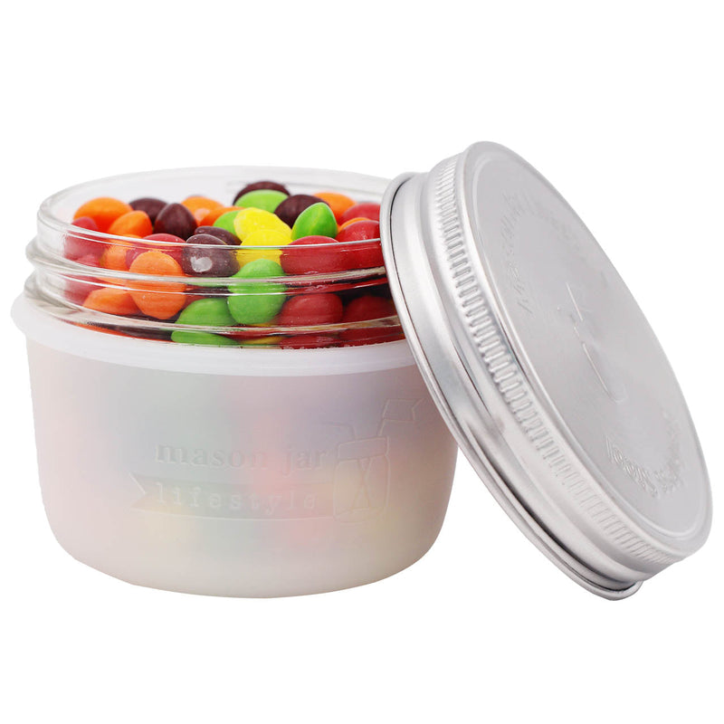 Load image into Gallery viewer, Silicone Sleeve for Wide Mouth Half Pint 8oz Mason Jars
