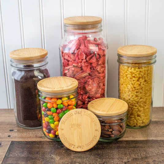 Bamboo Storage Stopper Lids for Mason Jars