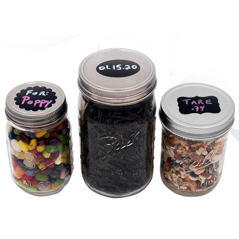 Load image into Gallery viewer, Vinyl Chalkboard Labels Stickers 48 Pack, shown in use, view 8
