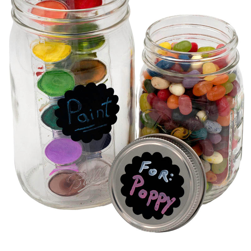 Load image into Gallery viewer, Vinyl Chalkboard Labels Stickers 48 Pack, shown in use, view 6
