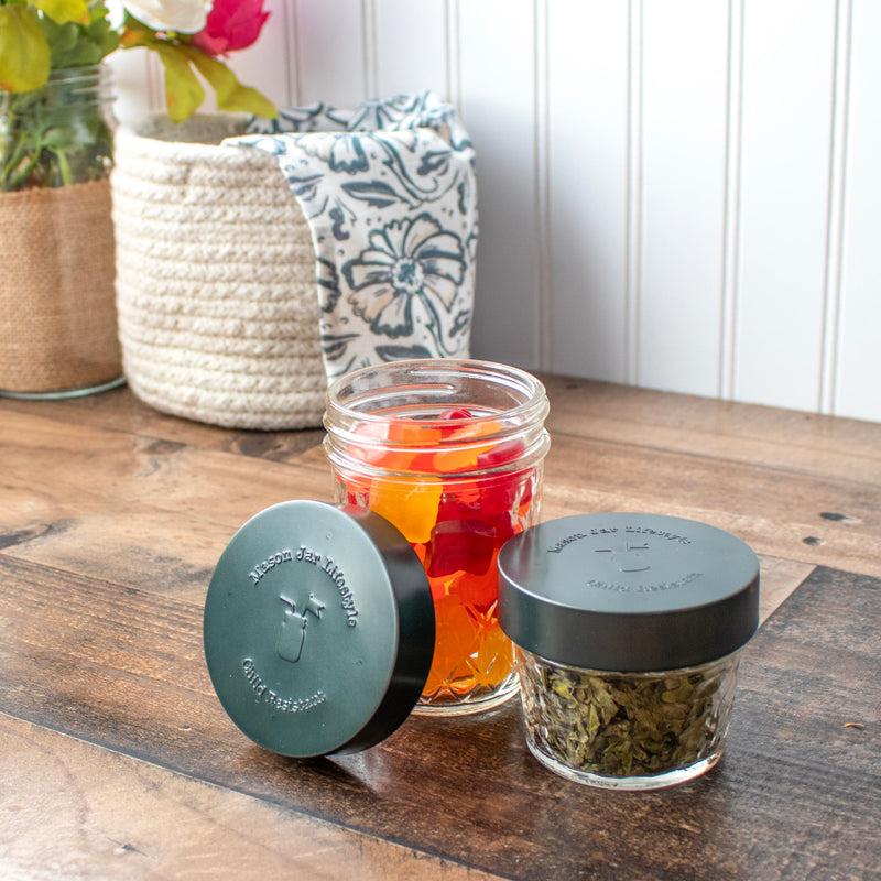 Load image into Gallery viewer, Child Resistant Lids for Regular Mouth Mason Jars 2 Pack
