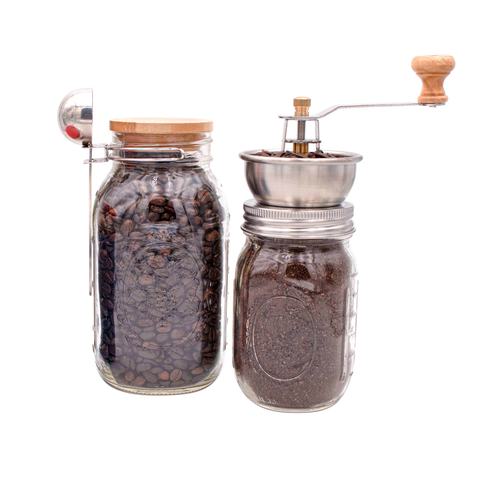 Coffee and spice grinder lid for Mason jars