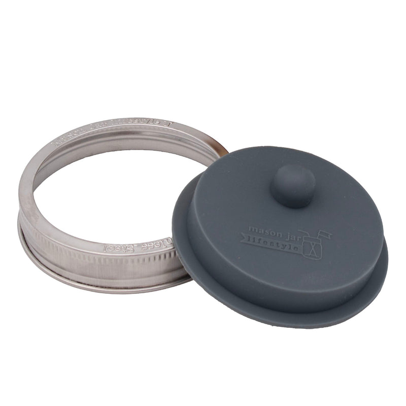 Load image into Gallery viewer, Silicone Fermentation Airlock Valve Lid With SS Band for Wide Mouth Mason Jars
