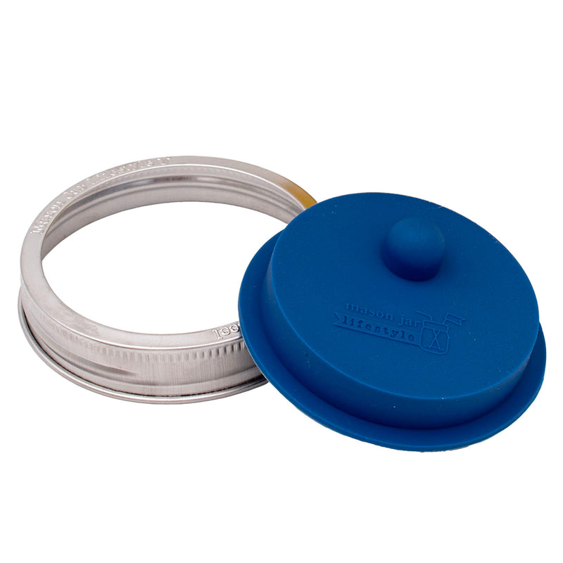 Load image into Gallery viewer, Silicone Fermentation Airlock Valve Lid With SS Band for Wide Mouth Mason Jars
