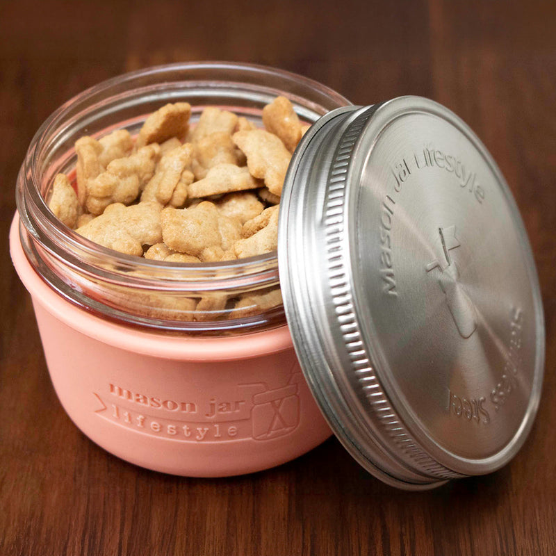 Load image into Gallery viewer, Silicone Sleeve for Wide Mouth Half Pint 8oz Mason Jars
