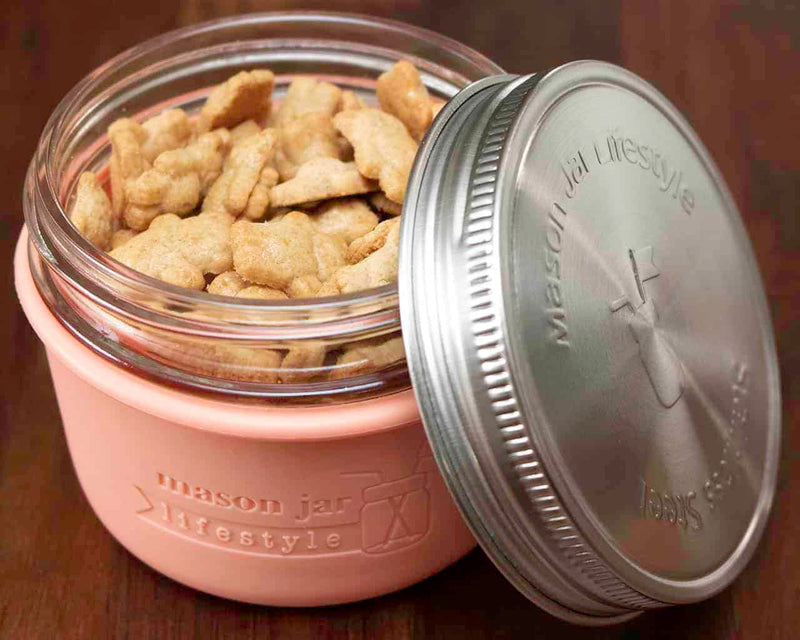 Load image into Gallery viewer, Silicone Sleeve for Wide Mouth Half Pint 8oz Mason Jars
