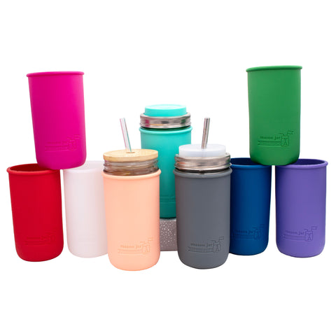 Silicone sleeve for pint and half 24oz Mason jars
