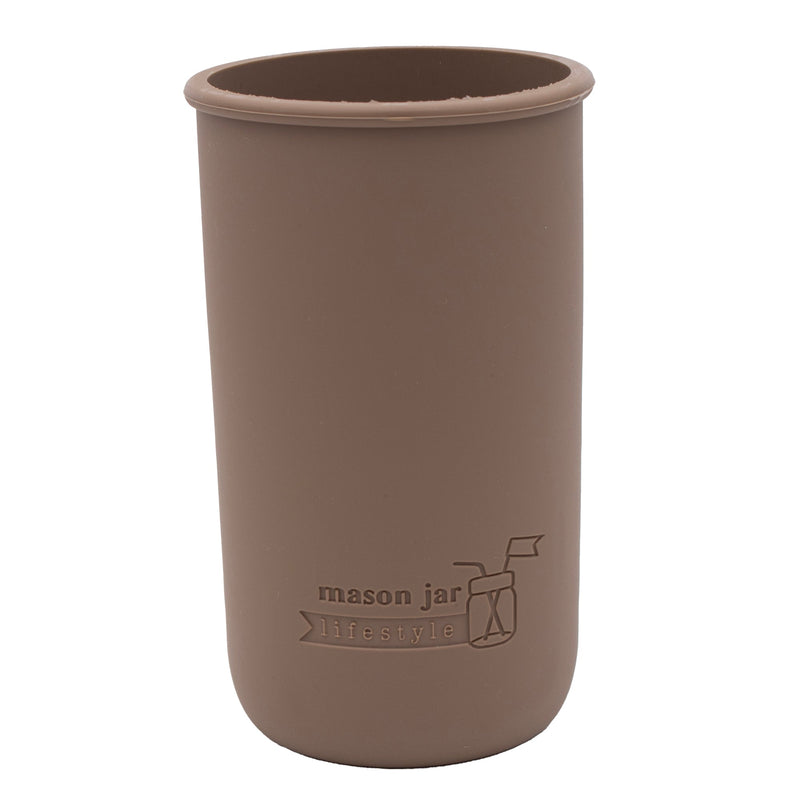 Load image into Gallery viewer, Silicone Sleeve for Pint &amp; Half 24oz Mason Jars, shown in use, view 35
